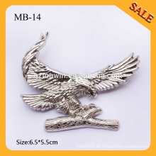 MB14 Spezielle 3D Raised Metall Eagle Schraube Auf Abzeichen Mit Gravierten Logo Für Handtasche